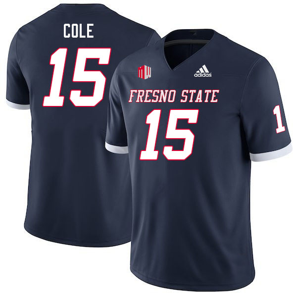 Men #15 Artis Cole Fresno State Bulldogs College Football Jerseys Stitched Sale-Navy